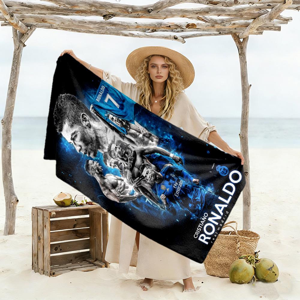Ronaldo's Electric Celebration Beach Towel Super Soft & Absorbent Comfortable Lightweight Suitable for Swimming, Gym, Camping, Yoga Vacation