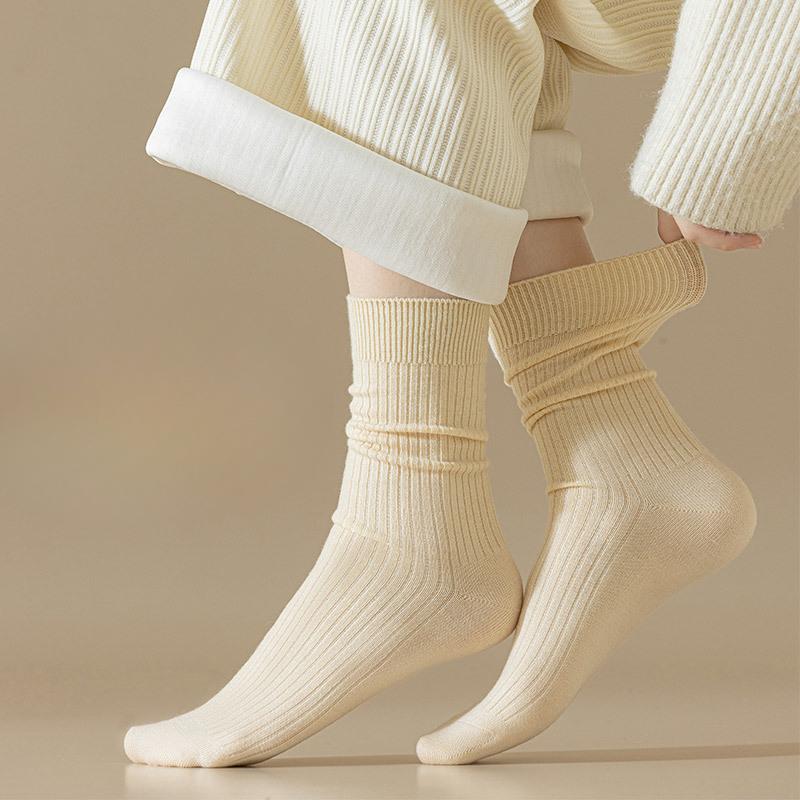 Woolen Socks for Women In Autumn and Winter, Thickened Mid-calf Socks, Pile Stockings, Warm and Cold-resistant Long Calf Postpartum Socks