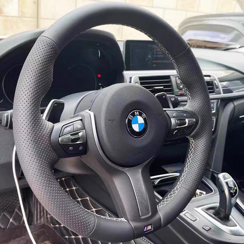 Hand-stitched  Leather Car Steering Wheel Cover For BMW M Sport F30 F31 F34 F10 F11 F07 X1 X2 X3 F25 F32 F33 F36 F48