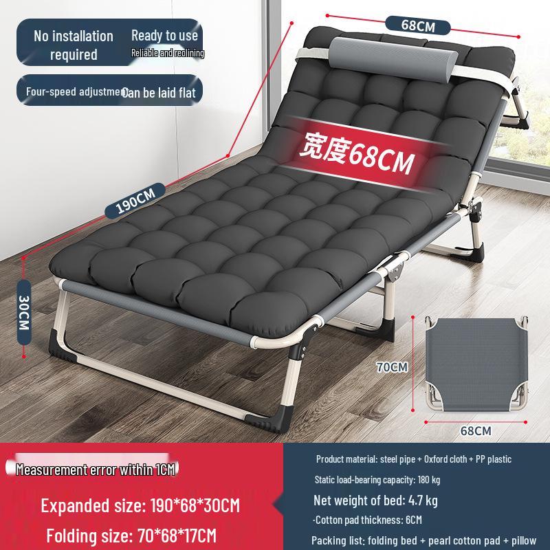 Multi-functional Folding Single Bed: Portable Recliner for Home, Office, and Camping Naps