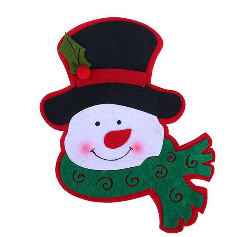 

6 шт. Рождественский снеговик, нож, вилка, сумка для рождественской посуды, Санта-Клаус, держатель для посуды, карманный обеденный мешок