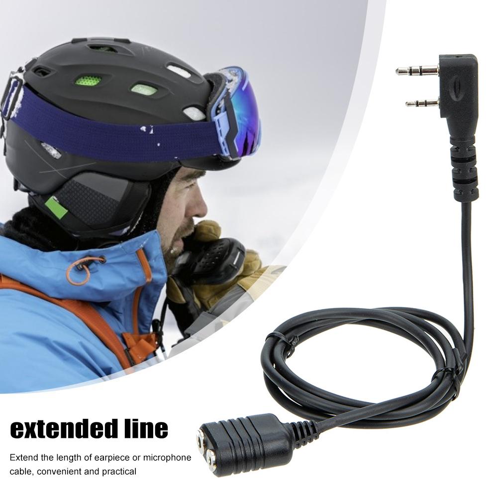 1m 2-Pin K Type Extender Cord Wire Replacement Ham Radio Accessory for Baofeng UV-5R 888S Microphone Headset Mic Cable