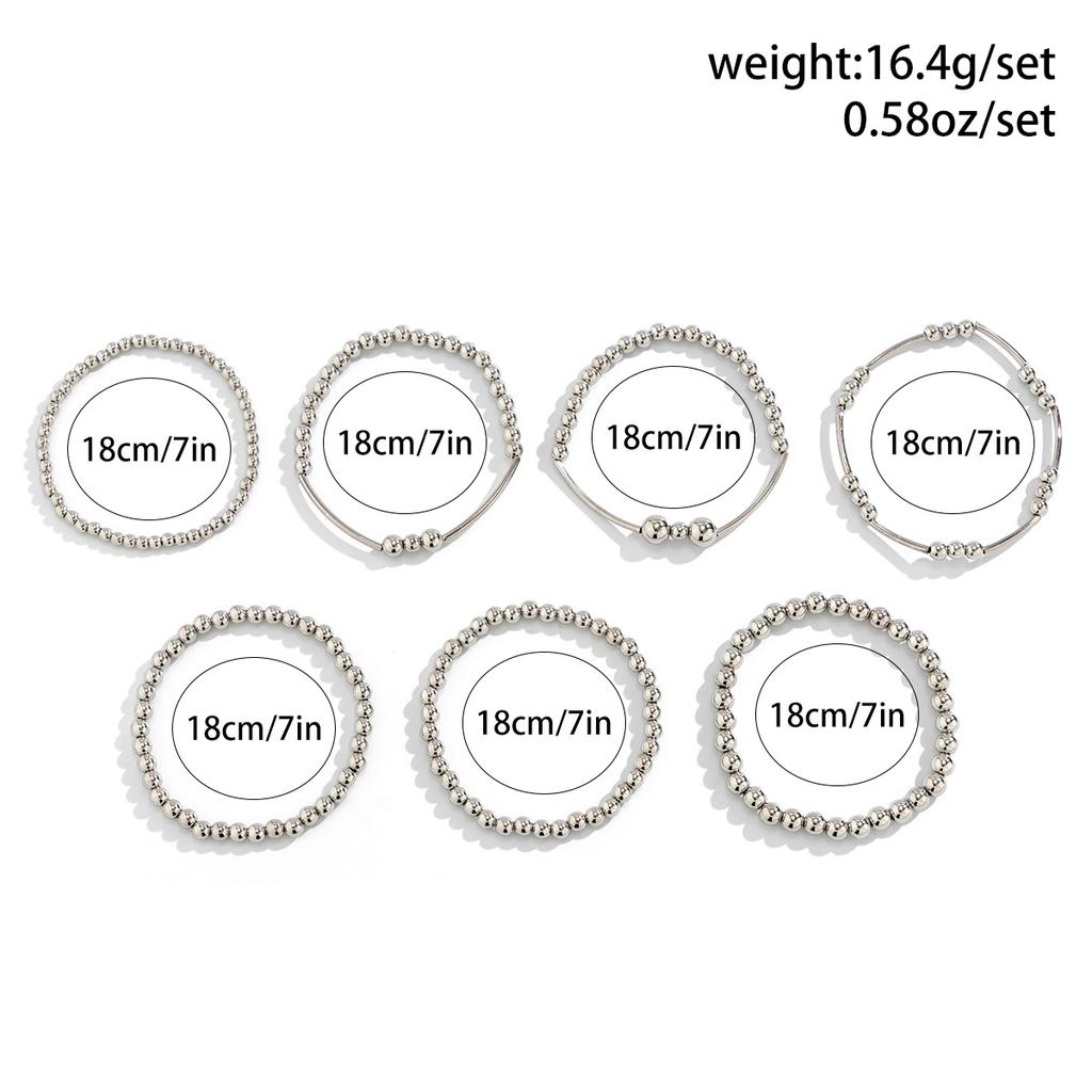Set Brățări Stratificate cu Mărgele Placate cu Aur Delicate Elastice cu Mărgele Lanț Tub Bangle Boho Stivuibile Model Trendy Iubitor Cupru