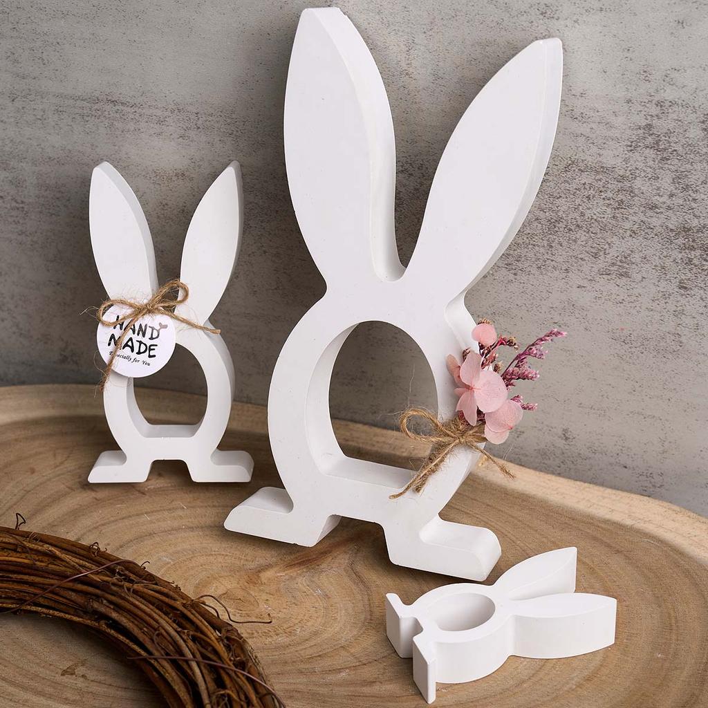 3D Rabbit Silicone Candle Mold DIY Easter Bunny Tealight Candlestick Casting Molds Soap Plaster Resin Craft Making Home Decor