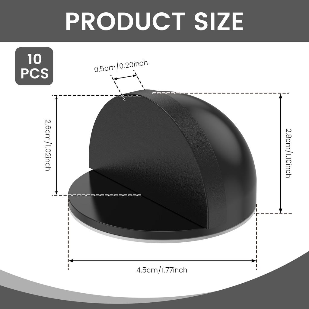 10 Stück Selbstklebende Boden-Türstopper Edelstahl Langlebige Türstopper mit Superkleber für Wohnzimmer Küche Schlafzimmer