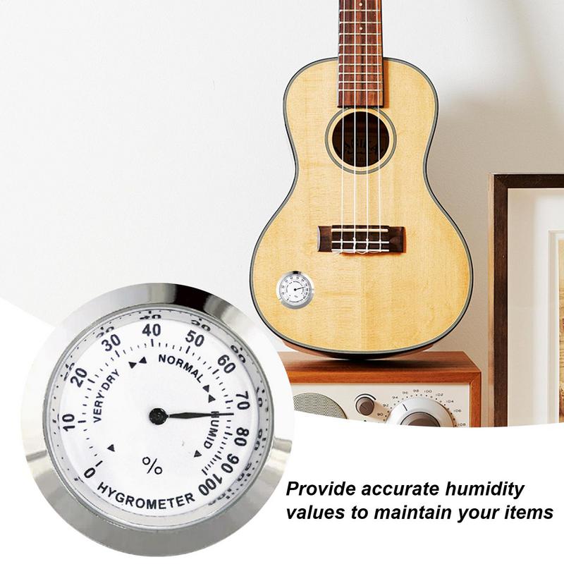 Round Humidor Hygrometer High Precision Analog Humidity Sensor Hygrometer Monitor for Humidor Cabinet Care and Maintenance