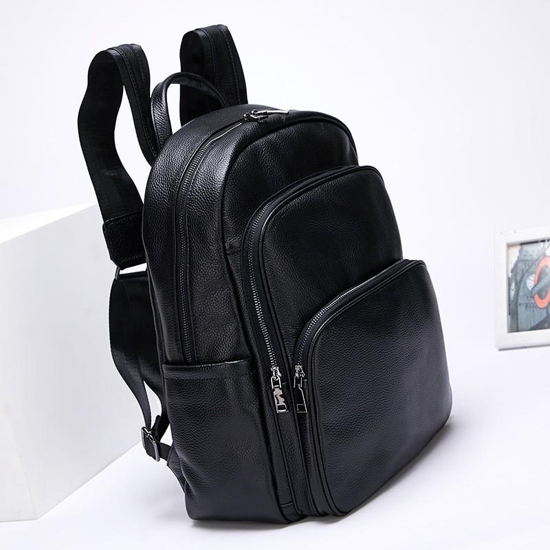 Zaino in Pelle di Mucca di Primo Strato Grande Capacità alla Moda Semplice Casual Pelle Vera Borsa Unisex