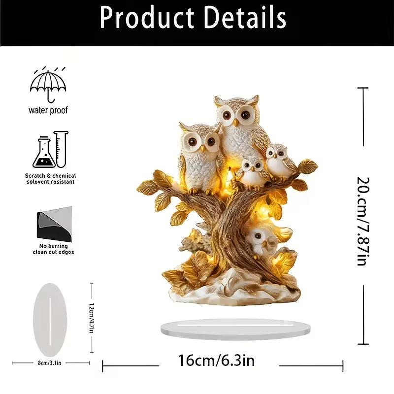 1 Eulenfamilien-Ornament, Sammlerstück im Anime-Stil, Heimdekoration, Bürodekoration, perfekt als Geschenk und Dekoration!