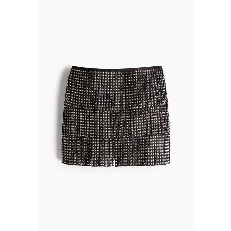 

HM Women clothes Skirt Formal Dress Rhinestone Tassel Party Little Dress 1260838 Black 165/76(40)