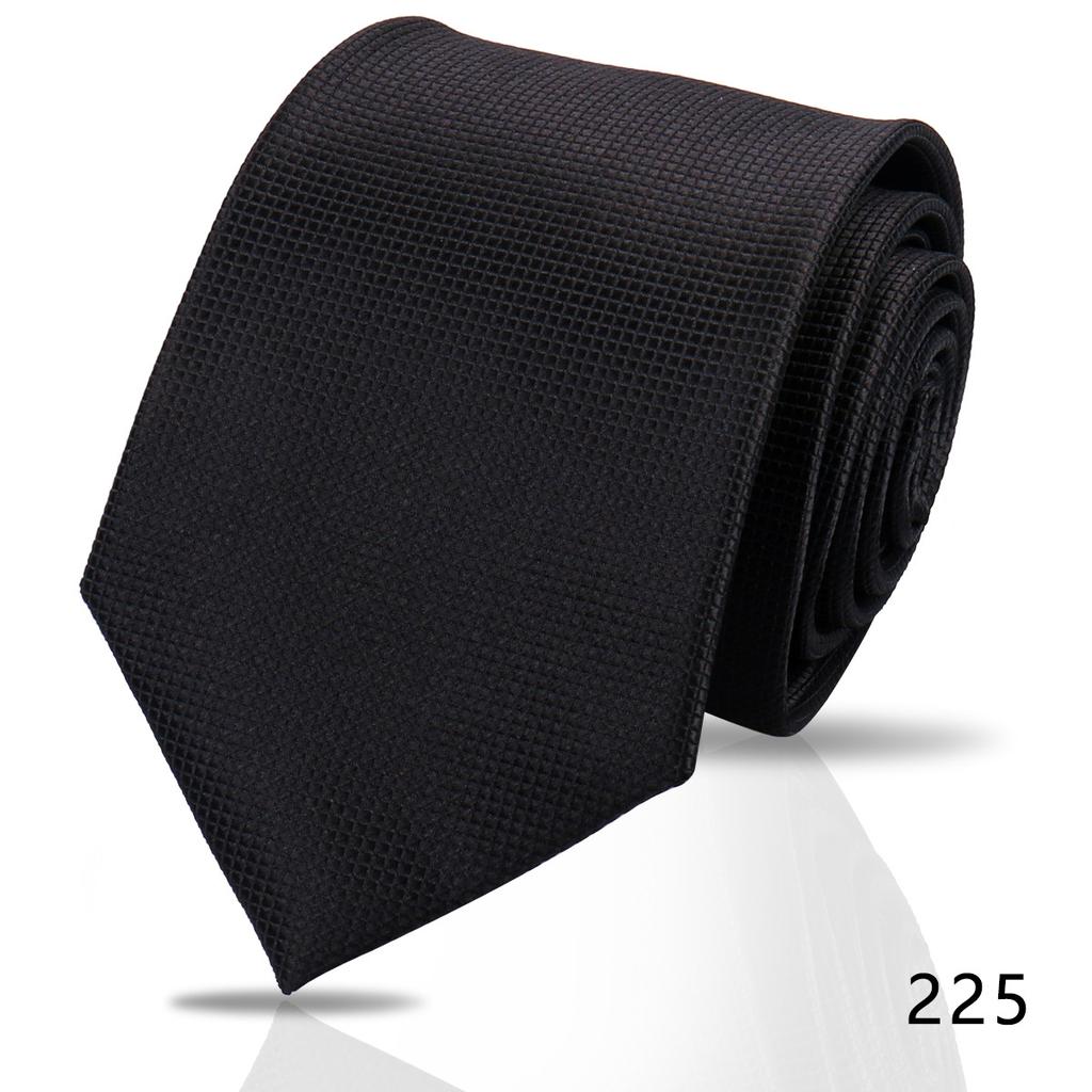 Men'S Premium Business Waterproof 8Cm Tie Polyester Trendy Sparkle 7.5Cm Pure Black Striped Hand Tie