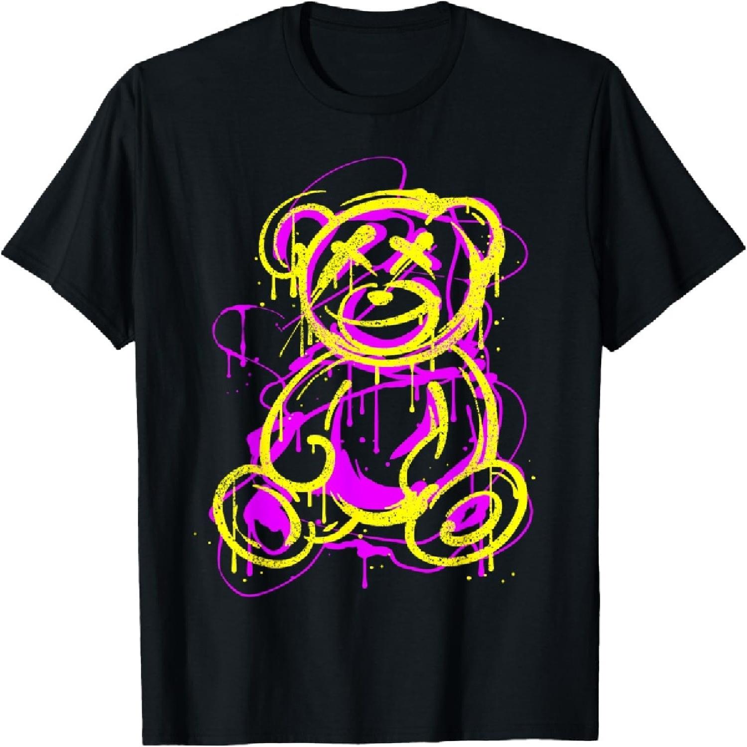 Graffiti Streetart Bear, bear Cartoon Hip-hop pop art T-Shirt XXXXXL разноцветный