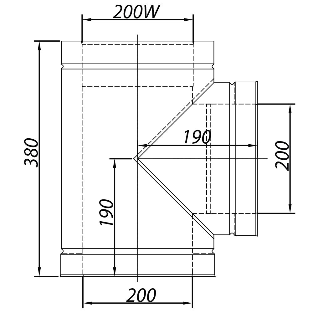 ADAM DW T-piece 90° fi 200