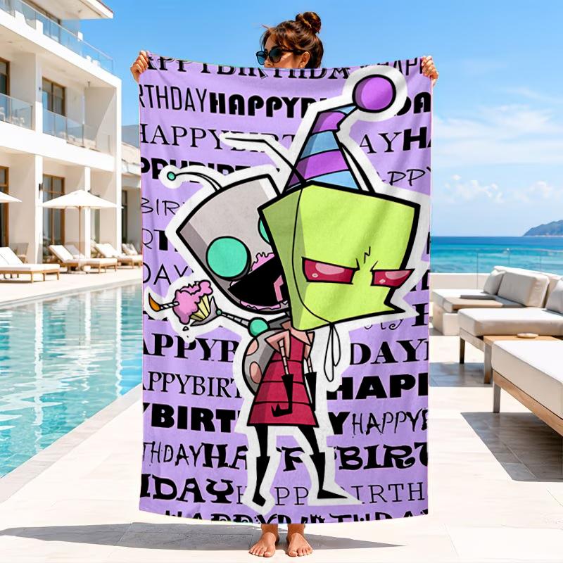 Alien Invasion Pattern Beach Towel, Microfiber Beach Towel, Perfect For Pool, Beach, Travel, Home Decor Beach Party Fan Gifts
