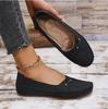 Women's Round Toe Shallow Mouth Low Heel Flat Bottom Comfortable Casual Single Shoe