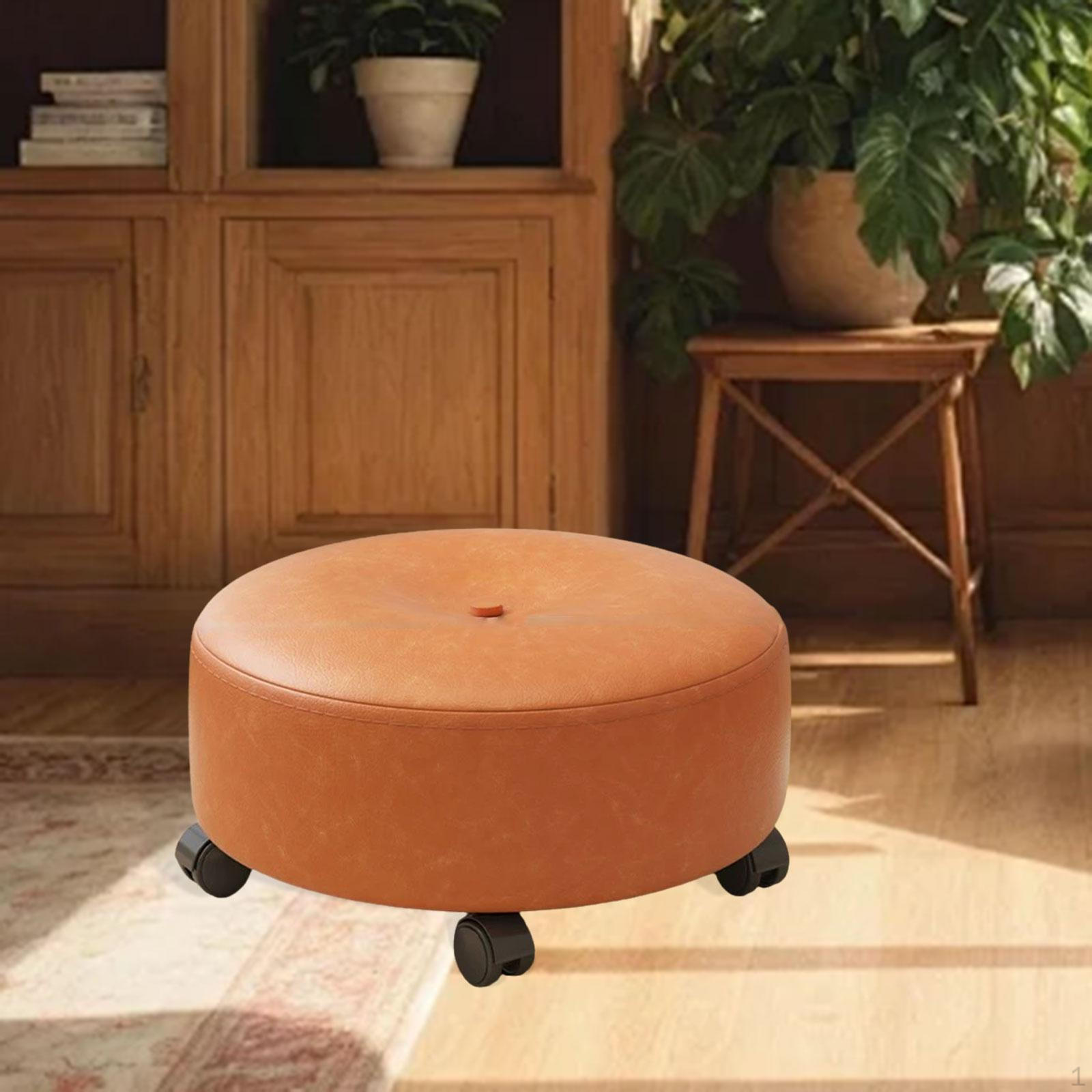 

Табурет Bass с колесиками, роликовое сиденье, короткое, из кожи Puer, универсальное, вращающееся для крыльца оранжевый