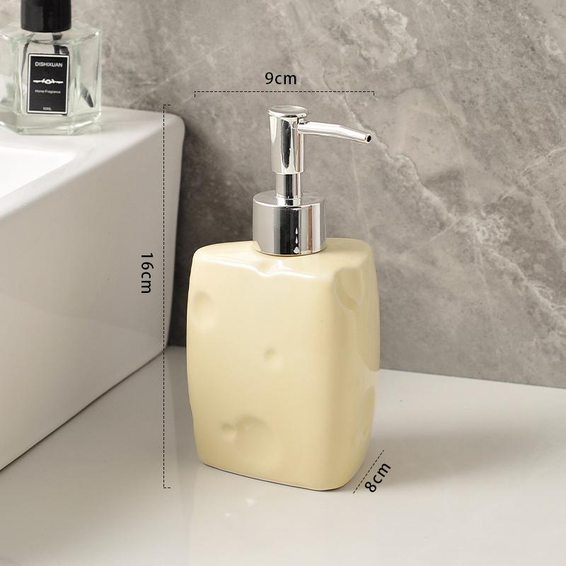 

Креативный серебристый дозатор для мыла в форме сыра, ванная комната, дозатор для шампуня и увлажняющего средства, домашний керамический дозатор для мыла, аксессуары для ванной комнаты