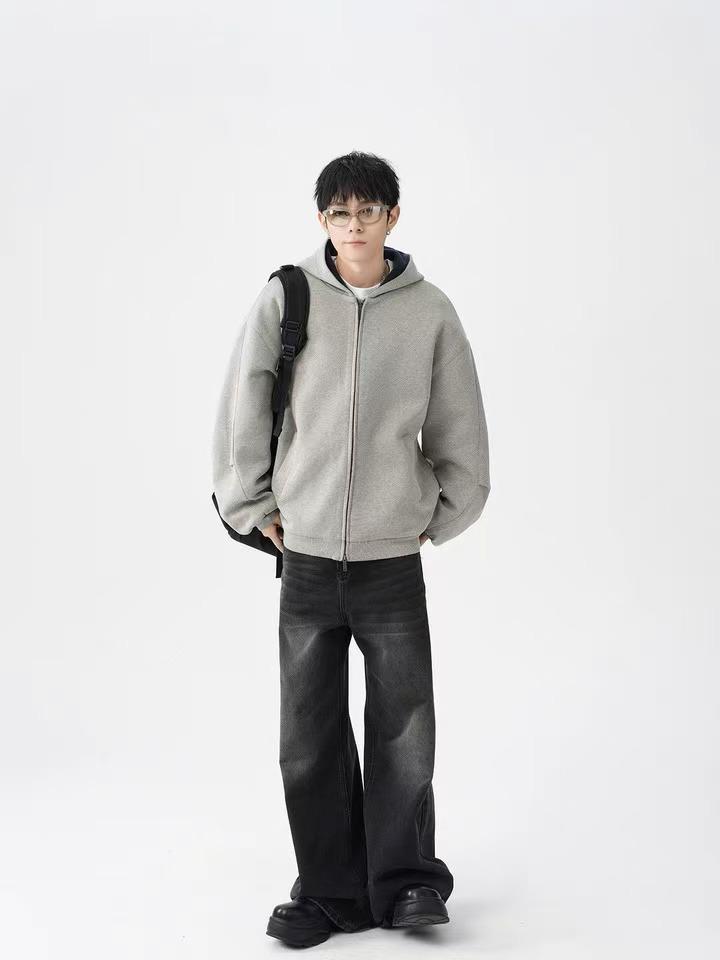 Men's Trendy Rogue Double Zipper Hooded Sweatshirt - Autumn/Winter Loose Casual Sports Cardigan Jacket