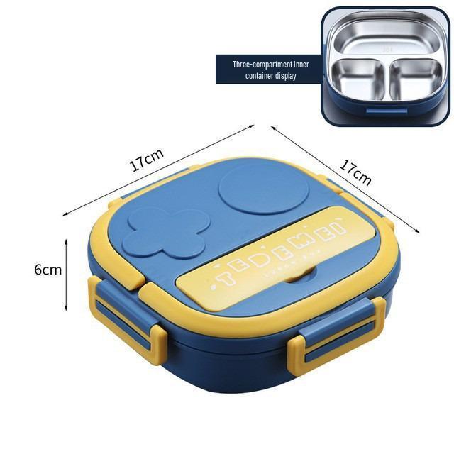 Kids' Stainless Steel Bento Lunch Box with Lid and Cutlery