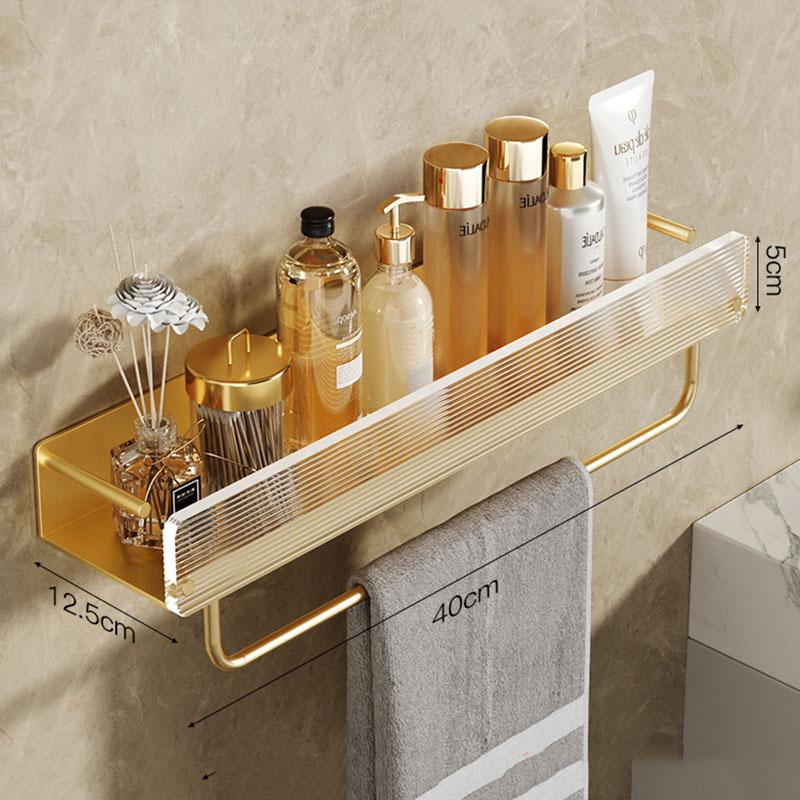 Acrylic Bathroom Shelf Wall-mounted Toilet Towel Bar Wash Counter Storage Rack Bathroom Shower Shelf  Bathroom Accessories