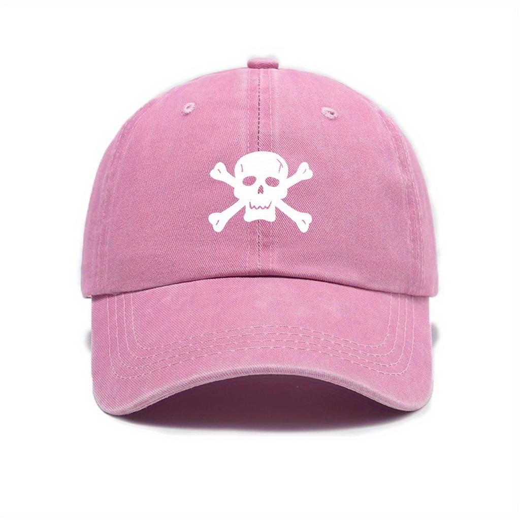 Urban Style Adjustable Baseball Cap with Skull Motif  Woven Polyester Hand WashDry Clean Unisex