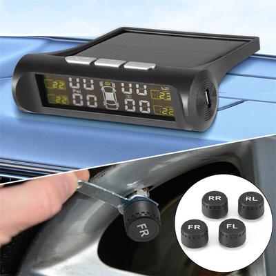 4 sensoren Auto Tpms Reifendruck Überwachung System Solar Powered Digital Lcd Display Auto Sicherheit Alarm Tester Automotive Test