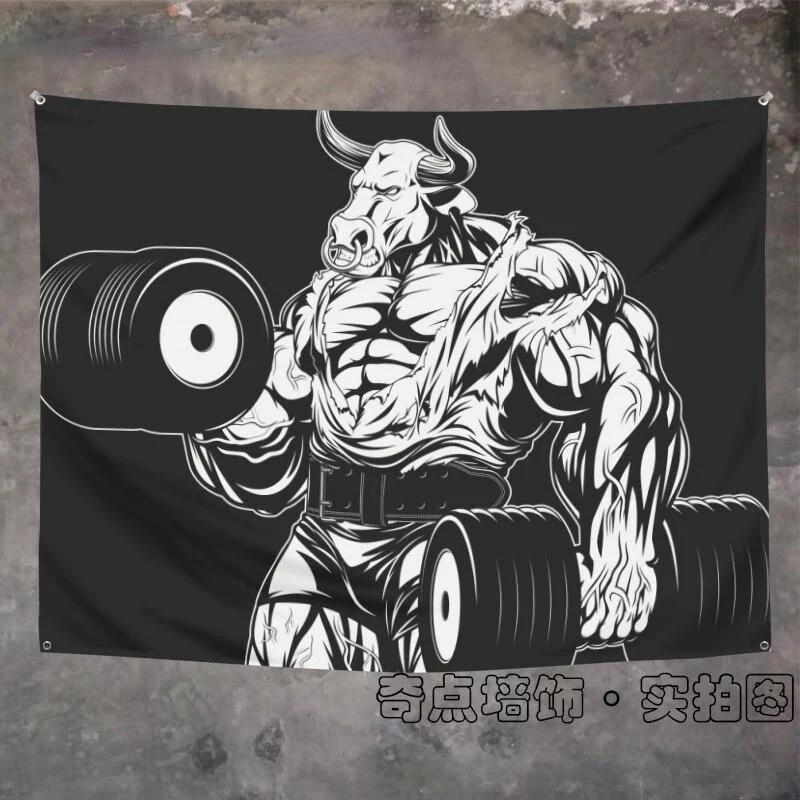 

Орангутанг носорог животное фитнес гобелен настенный мачо фон ткань гостиная кровать украшение дома 100x75cm