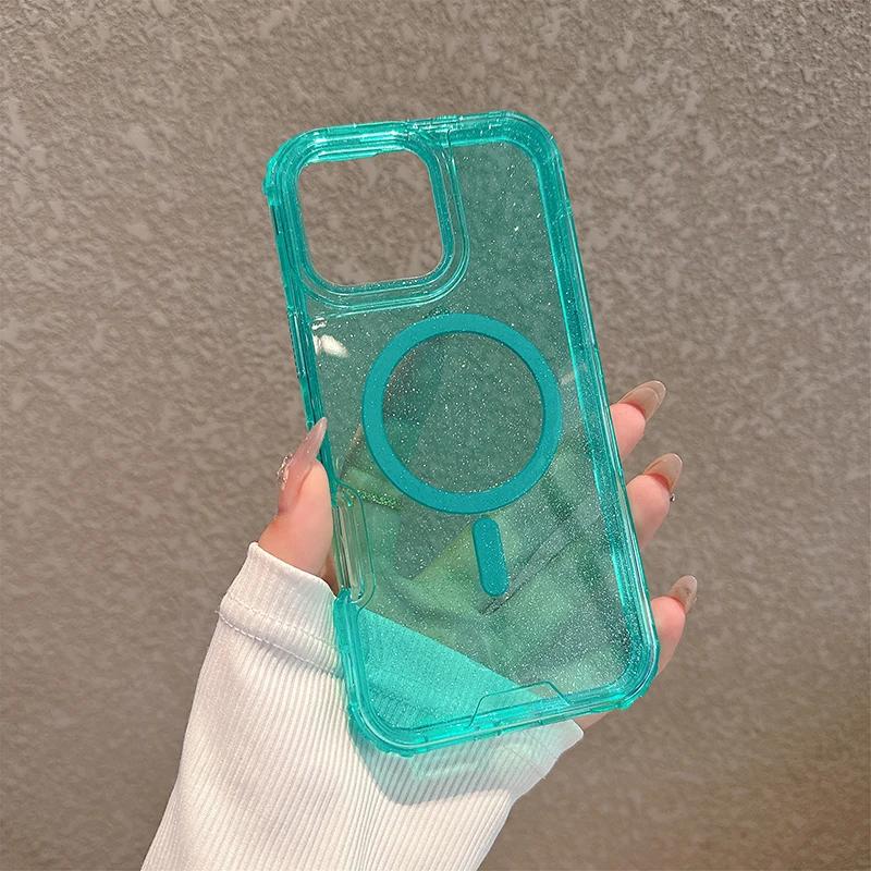 

Fashion Glitter Magnetic Hard Case for IPhone 17 Air 16 15 14 Plus 13 12 Pro Max for Magsafe Wireless Charging Shockproof Cover iPhone17 Pro