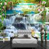 3D Mural Waterfall Wallpaper Water Park Scenery Wall Cloth Living Room TV Decor Fresco