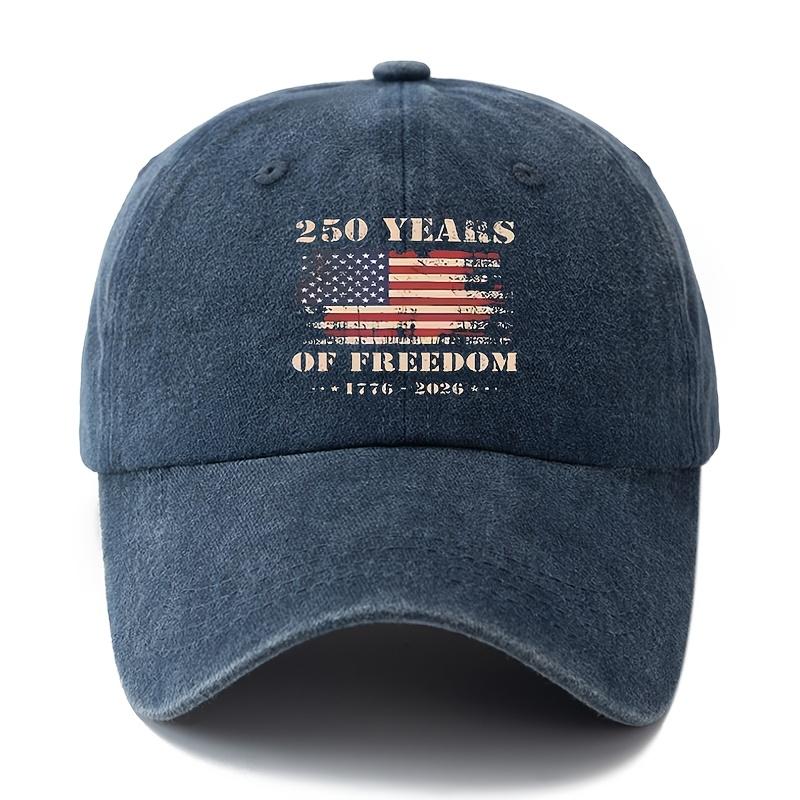 A Stylish And Versatile Baseball Cap for Both Unisex And Women Featuring a Print Celebrating YEARS OF FREEDOM This Classic Re