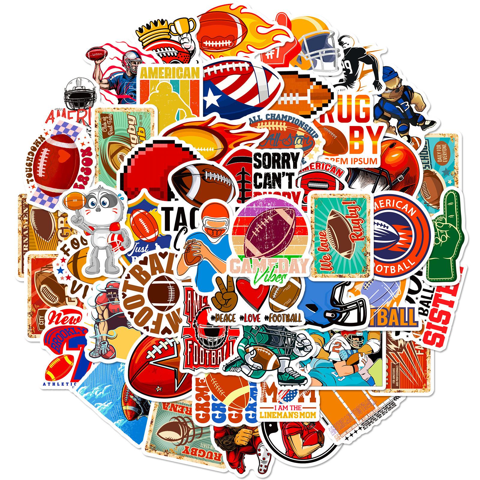 

50 НФЛ Американские Чемоданы Водные Стаканы Декоративные Наклейки Накладки для рук Водонепроницаемые Наклейки