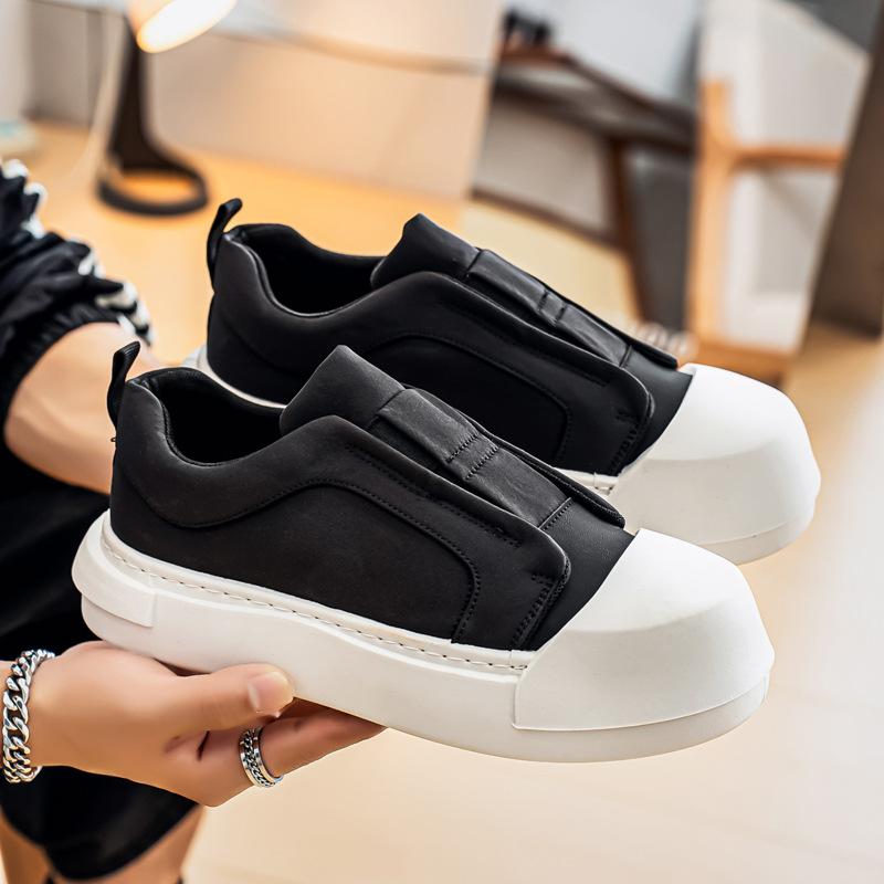 Board shoes men's new fashionable versatile big head shoes lazy one-pedal cloth shoes trendy explosive casual shoes bread shoes