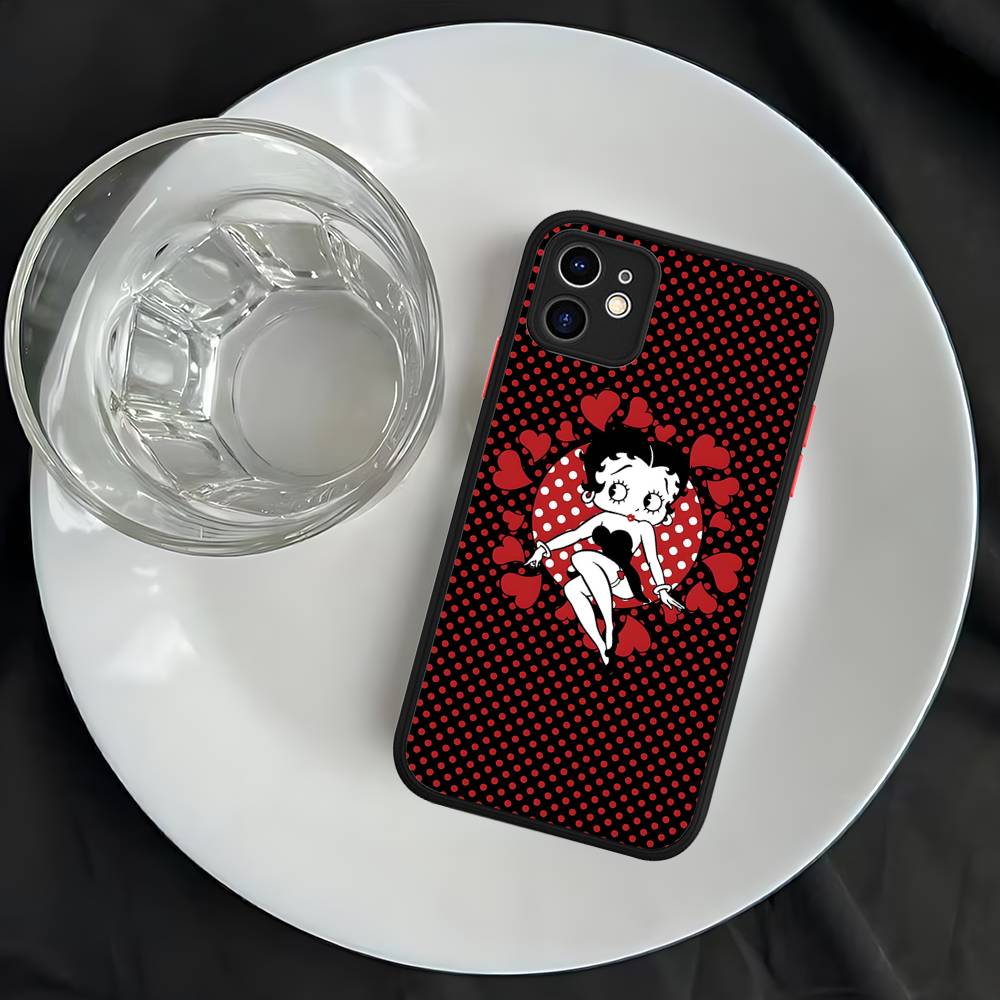 B-Bettys Boops Phone Case For IPhone 16 15 14 Plus 15 13 12 11 Pro Max X XS MAX Matte Cover