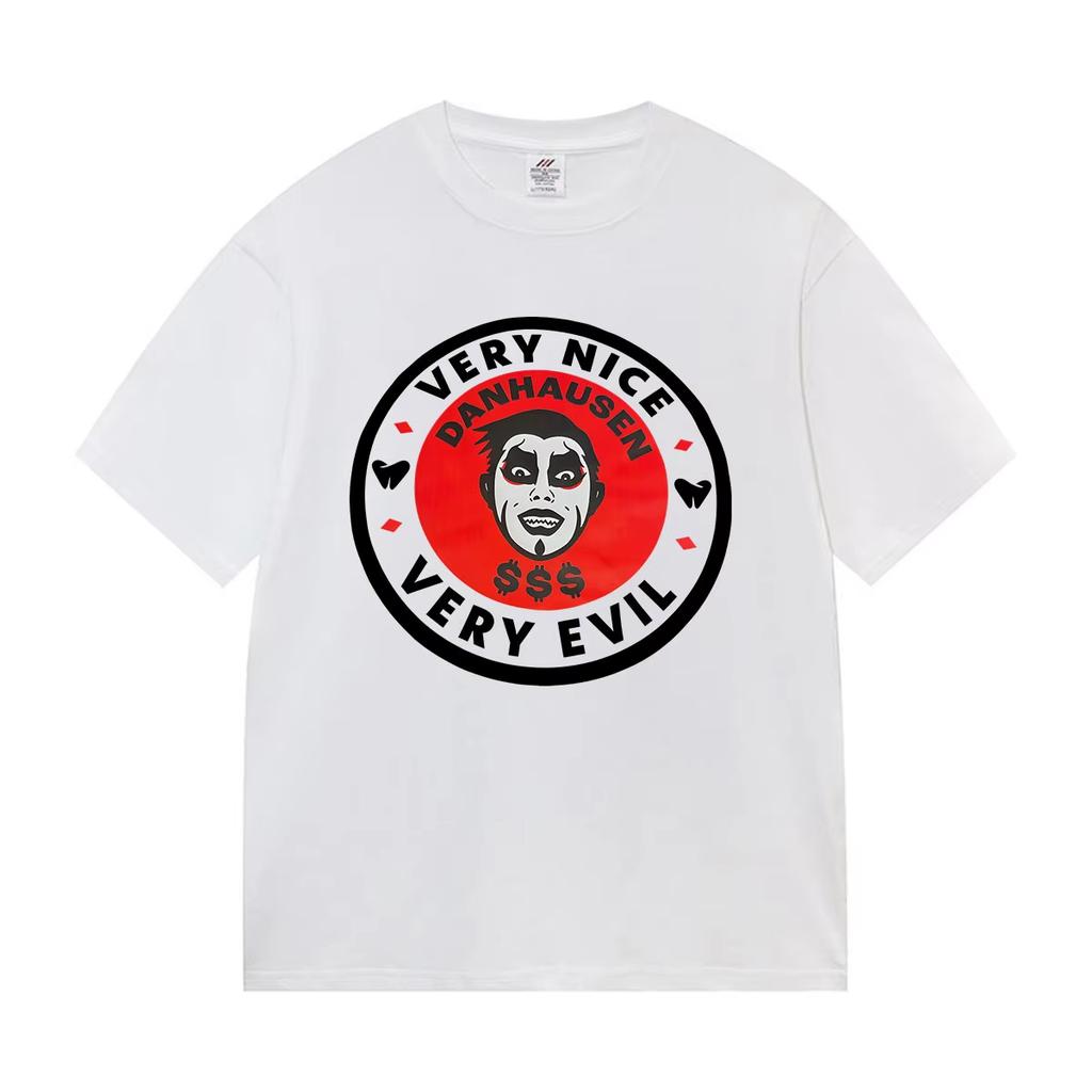Danhausen Very Nice Very Evil Graphic T Shirts Men's Vintage O-Neck Clothing T-shirt Gothic Oversized Cotton Tshirt