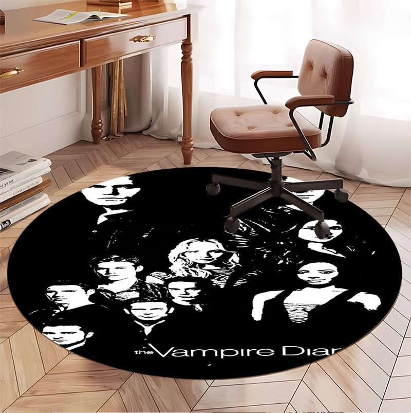 The Vampire Diaries Patroon Rond Tapijt, Binnen/Buiten Mat, voor Picknick, Speelkamer, Slaapkamer, Kantoor, Woonkamer, Huisdecoratie Tapijt, Verjaardagscadeau