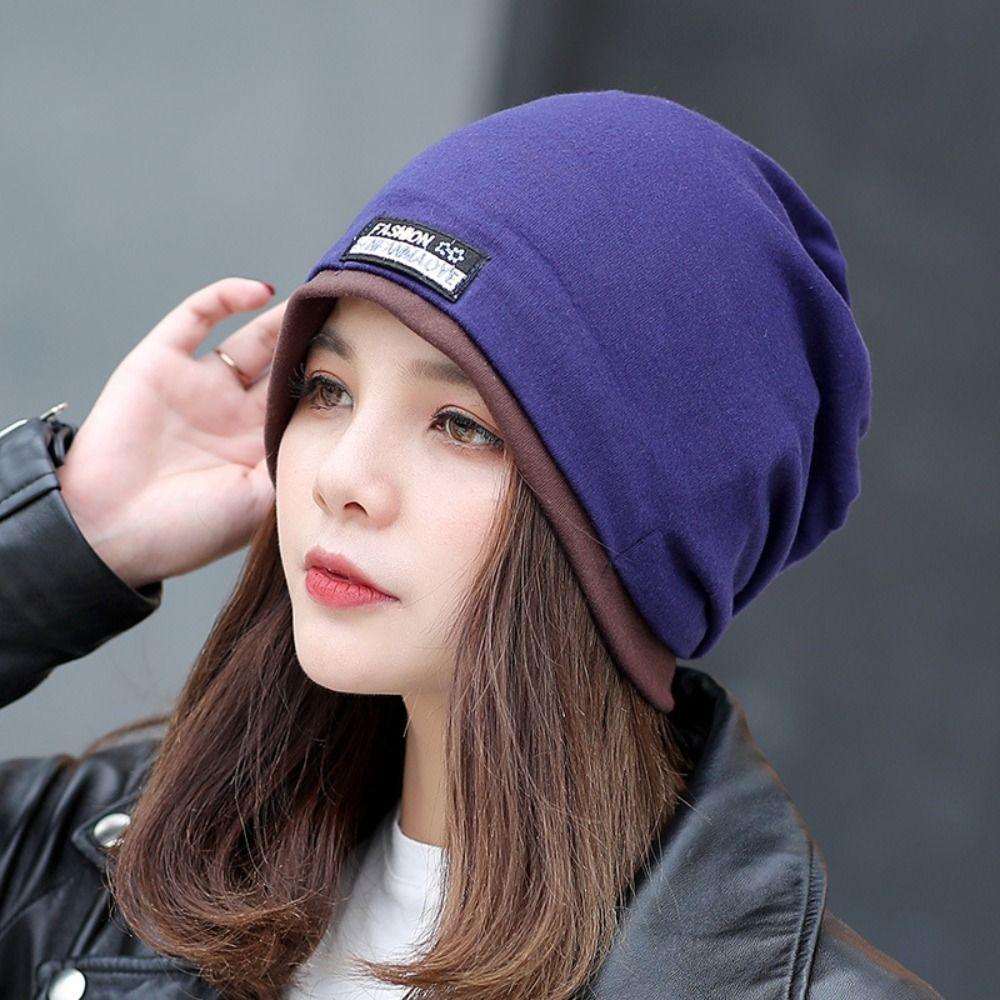 Solid Color Head Wrap Cap Ruffle Beanie Scarf Casual Turban Hat