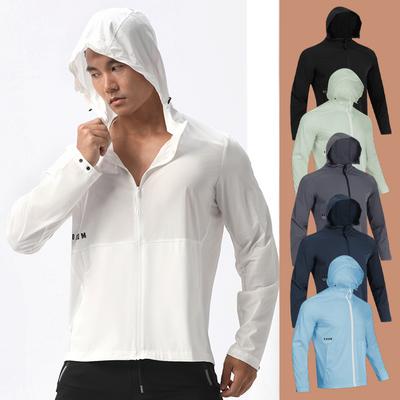 Männliches dünnes Sonnenschutz-Sweatshirt, Laufshirts, Top-Jacke, Outdoor, Wandern, Klettern, Hoodies, Männer, Sonnenschutzkleidung aus Eisseide