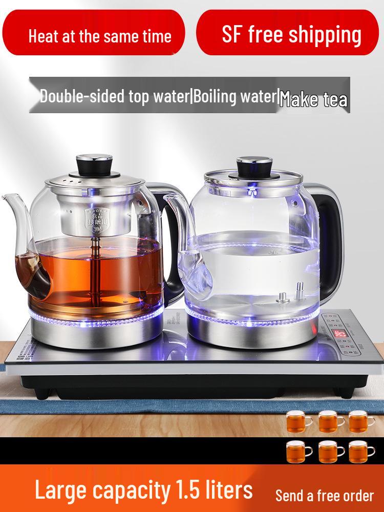 Fully Automatic 1.5L Electric Kettle and Embedded Tea Set