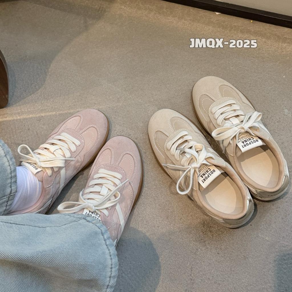 Retro Lace-up Women's New Racing Shoes, Light Sports Casual Shoes, Soft-soled Single Shoes