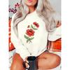 Women Fashion Leopard Vintage Flower Long Sleeve Print Sweatshirts Clothes Ladies Clothing Graphic Pullovers