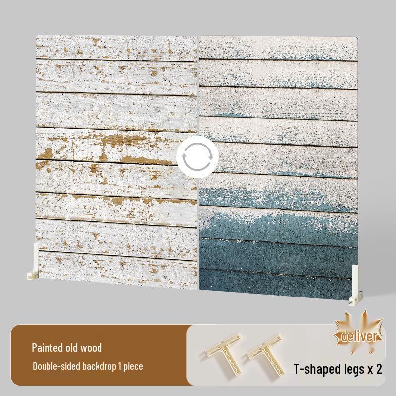 Retro Doppelseitige Wasserdichte PVC Fotografie Hintergrundplatte – Holzmaserung Stillleben Landschaft