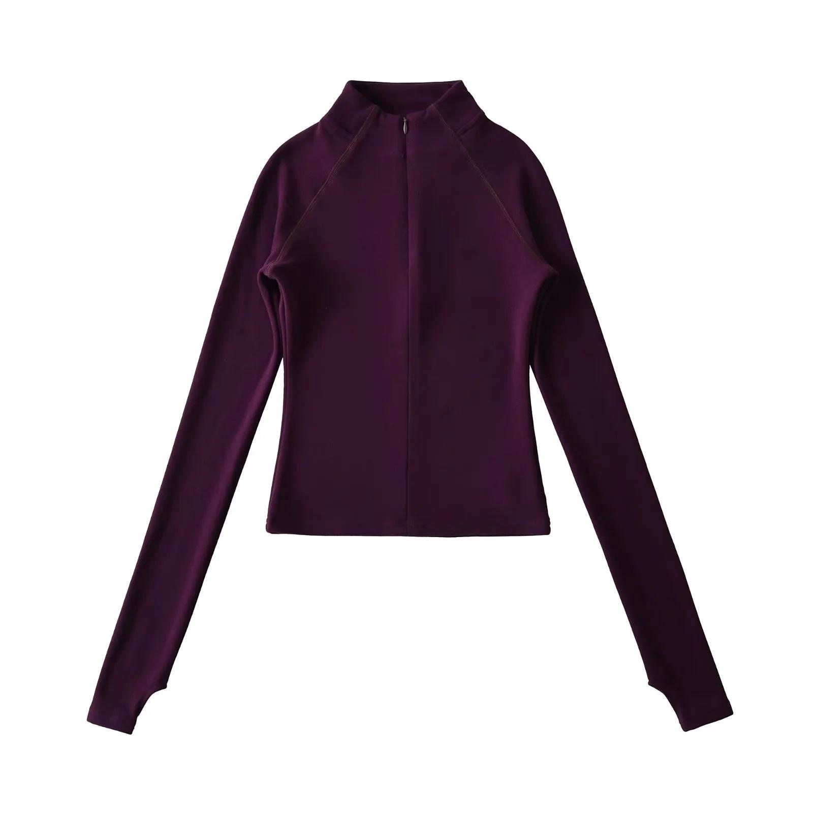 

Women s Slim Fit Fleece Half-Zip Base Layer Yoga Top - Warm High Neck Long Sleeve for Autumn/Winter Large