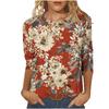 Women's T-shirt 3d Print Vintage Floral Print Casual Long Sleeve Round Neck Regular Tops Daily Print Pink, Spring and Autumn