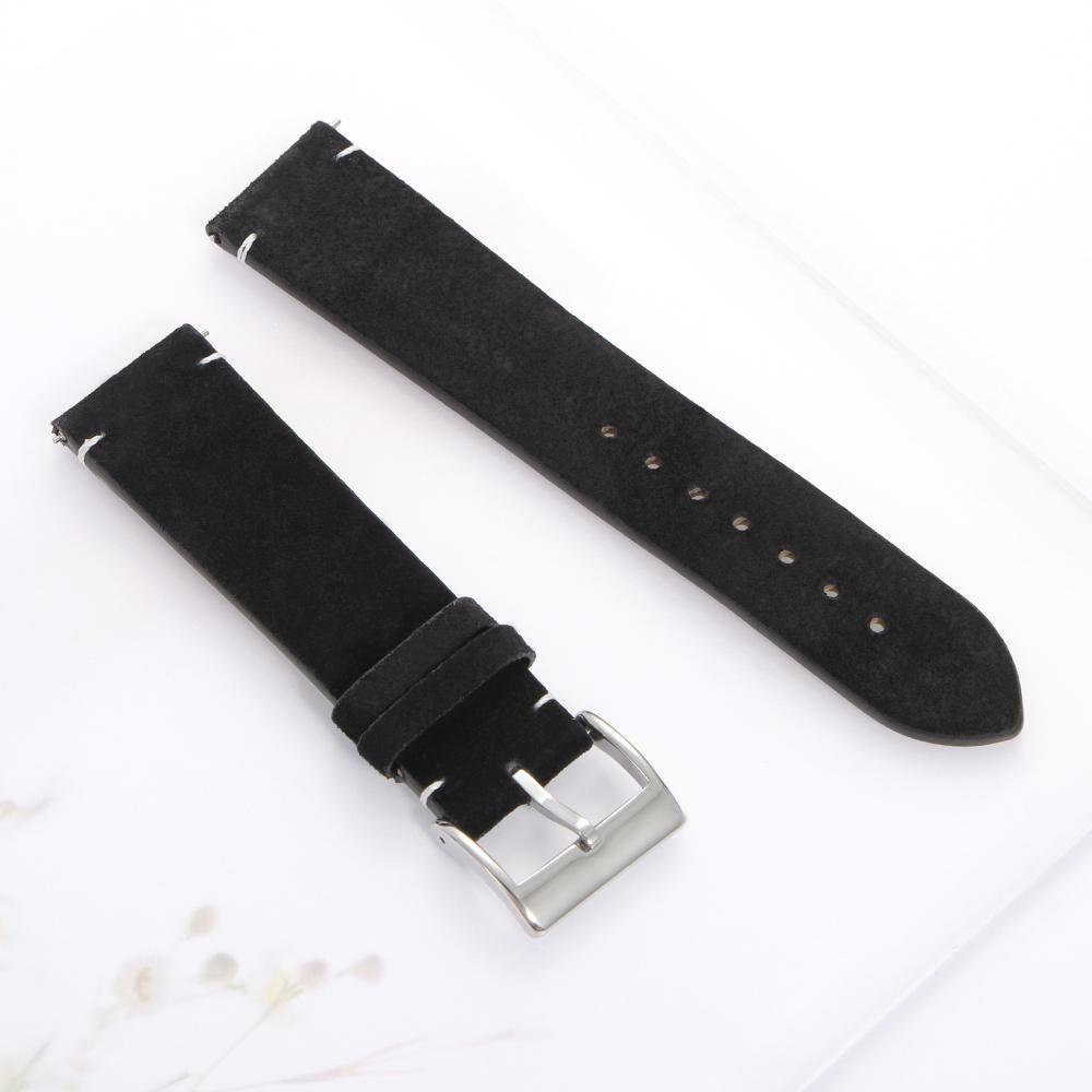 20mm 22mm Wristband Quick Release Soft Suede Watch Strap Brown Watch Bands Business Calfskin Bracelet Belt Women&Men Accessories