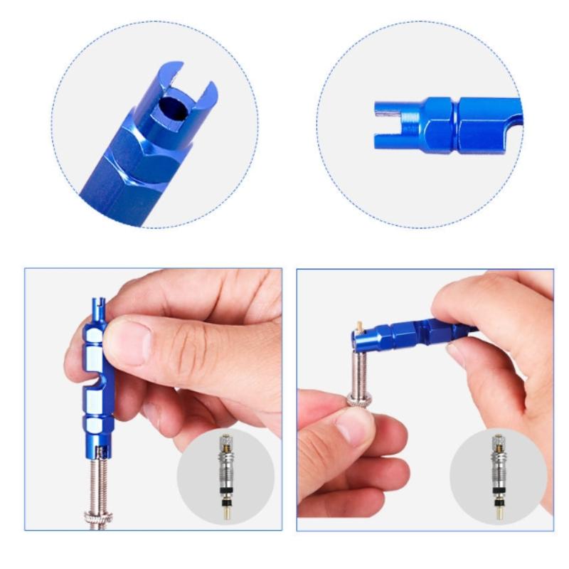 6/12 stk Sykkel Avtakbar Presta Ventilkjerne CNC FV Sykkel Erstatning Messing Slangeløs Kjerne Fjerningsverktøy for Landevei MTB Sykkel