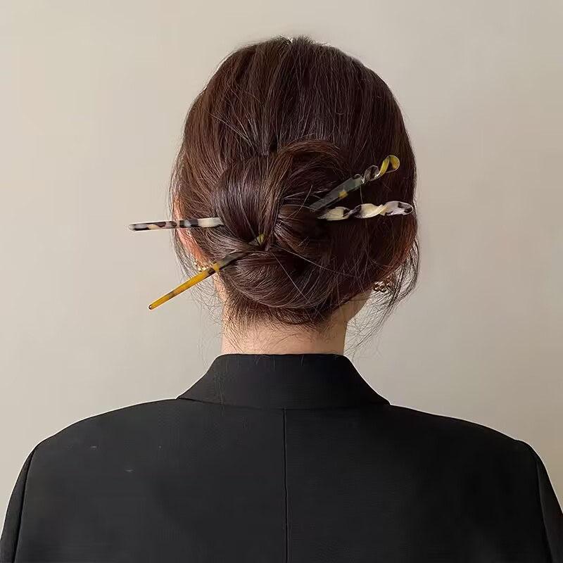 Vintage Essigsäure Einfache Haarnadel Mode Druck Haarspange Nadeln Für Frauen Mädchen Haaraccessoires Trendige Kopfbedeckung Geschenke