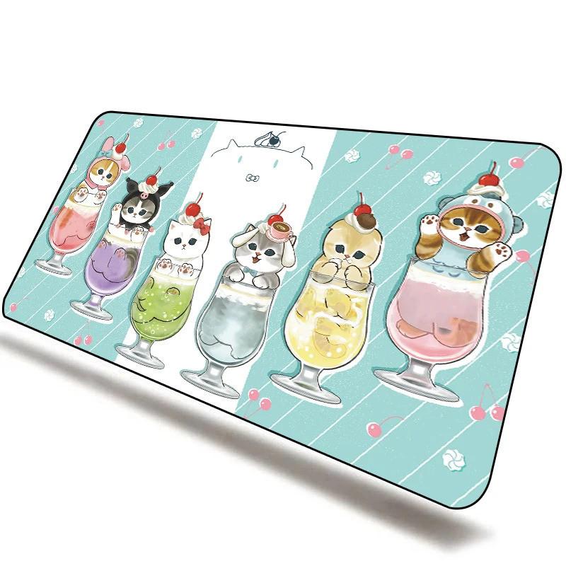 Kawaii Cat Gaming Mouse Pad Gamer Non-slip Mausepad Computer Accessories Deskmat Mousepad Mats Keyboard Pc Cabinet Xxl