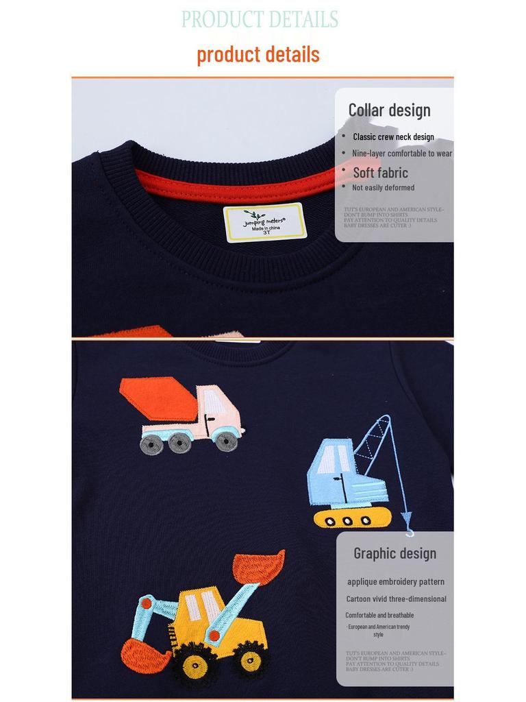 Dziecięca Bawełniana Bluza z Długim Rękawem z Kreskówką - Style Jesienne UE/USA