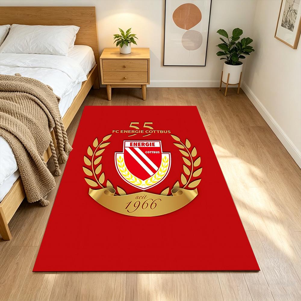 Fc Energie Cottbus Floor Rug Office Rug Perfect for Entryway Balcony Foyer Dining Room Antislip Carpet Anime Office Decor Birthday Christmas Gift