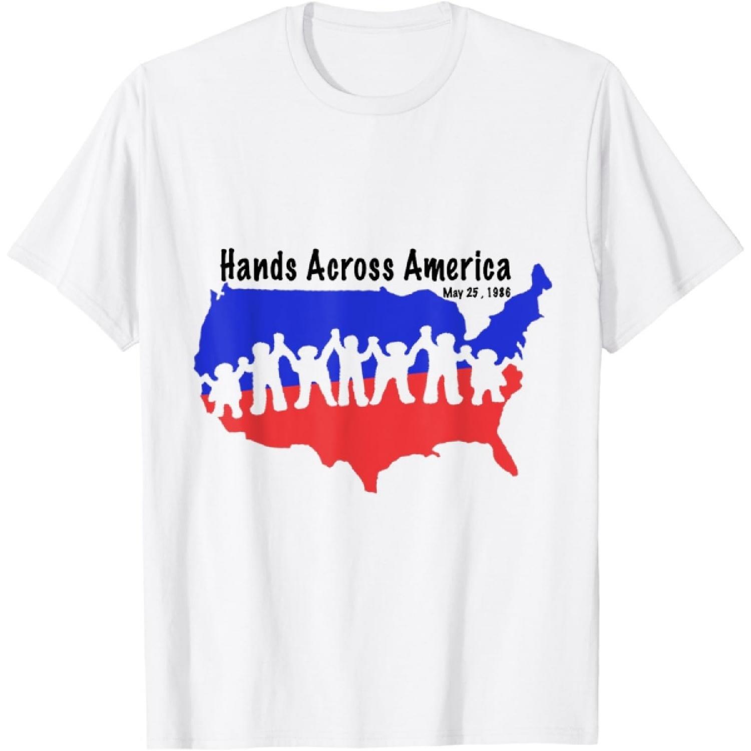 Hands Across America May 25 1986 T shirt T-Shirt XXXXXL белый