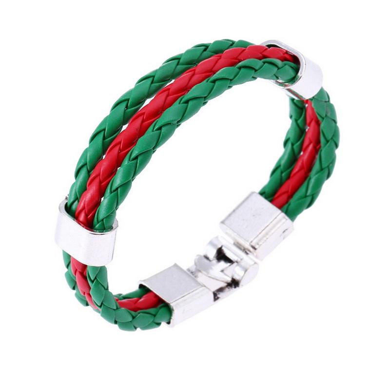 Bracelet en Cuir PU Tressé pour Hommes Femmes